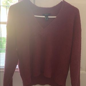 maroon cropped soft sweater